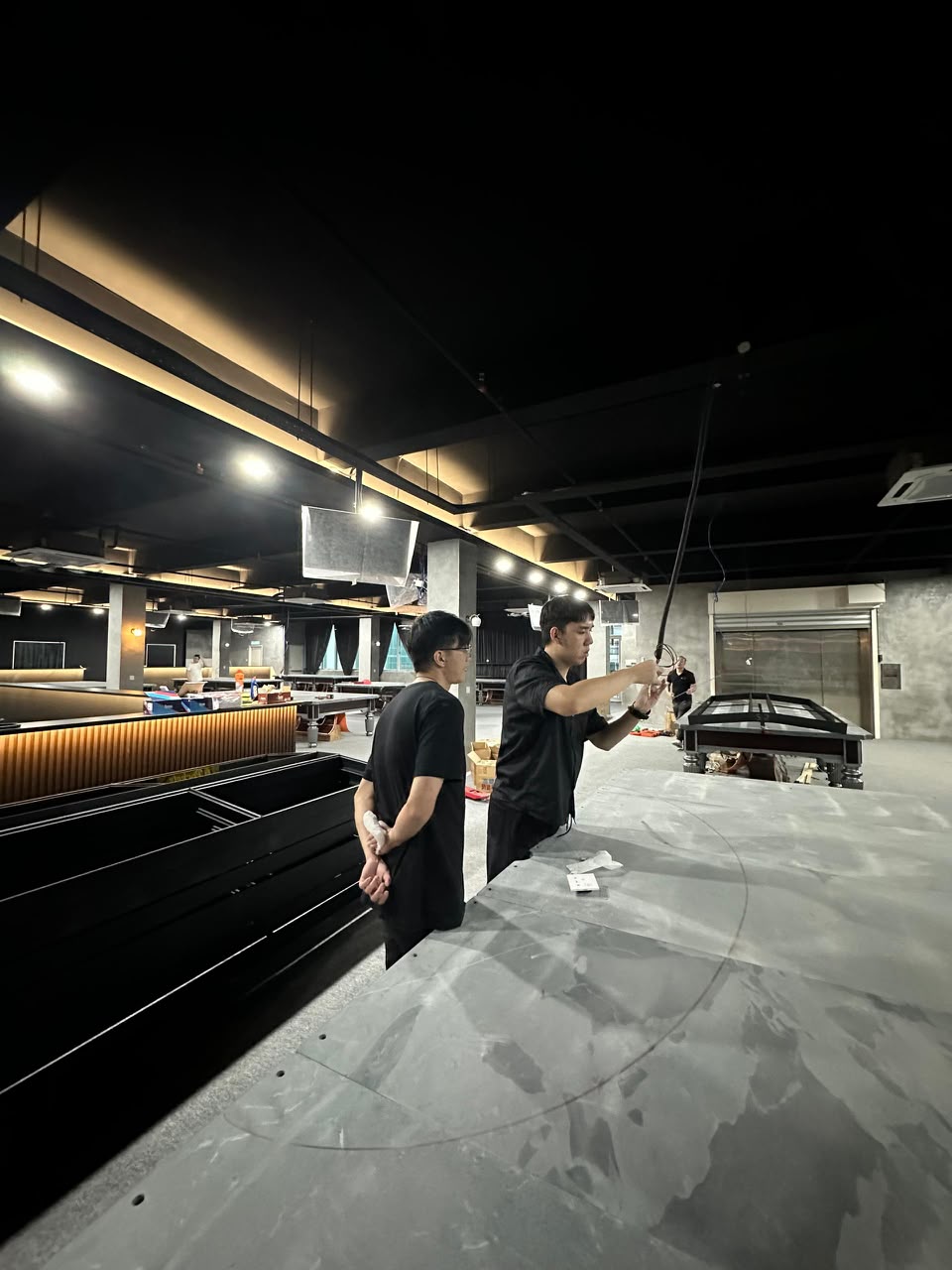 Our team on the ground — professional installation, hands-on support, and a drive to bring new technology to the billiard industry.